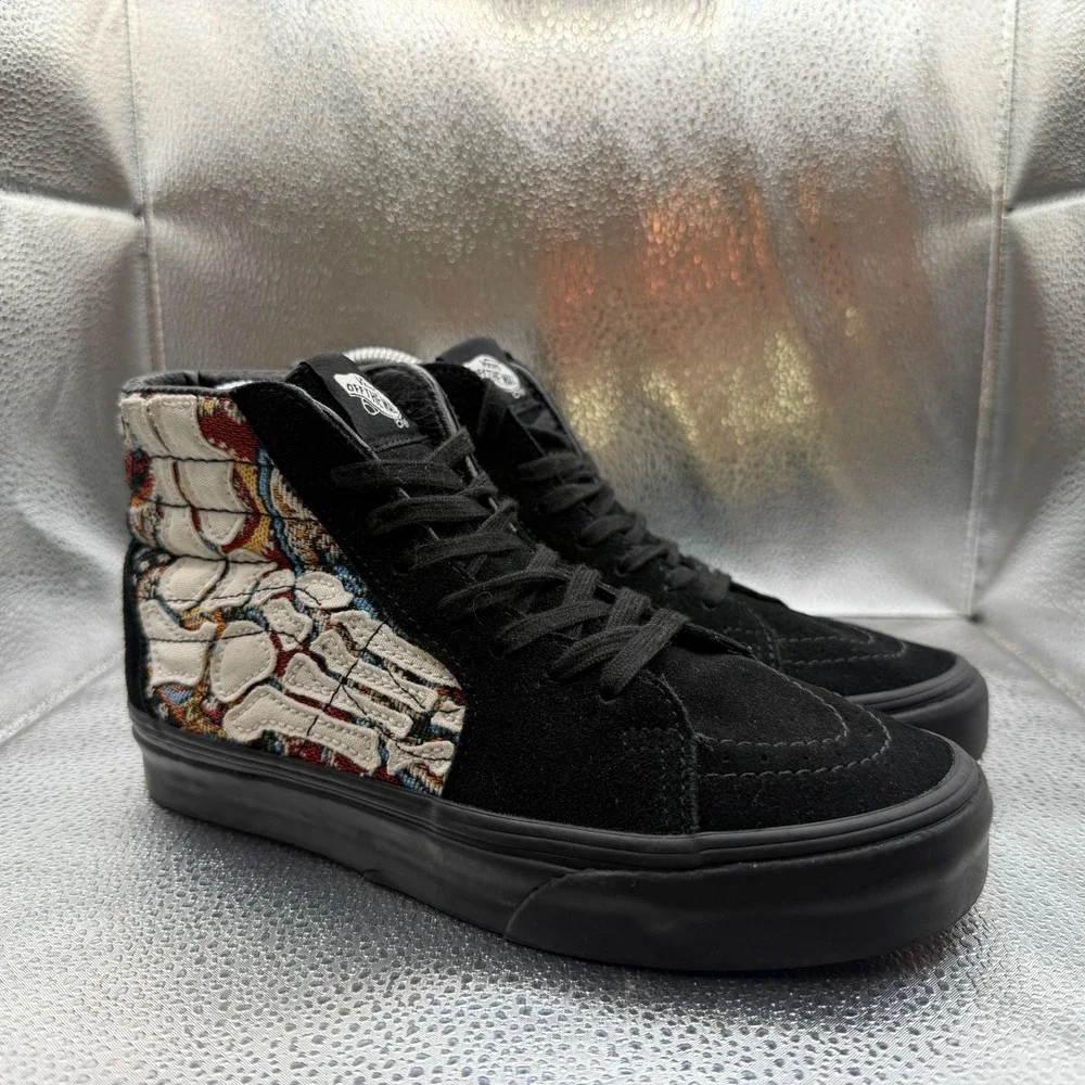Size M5/W6.5 VANS Sk8-Hi Black White Unisex Comfort Lace Up Athletic‎ Sneakers